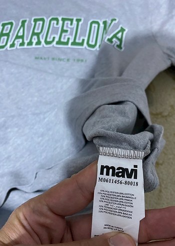 m Beden Mavi Barcelona Erkek Tişört