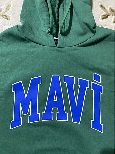 Mavi Logo Baskılı Yeşil Sweatshirt