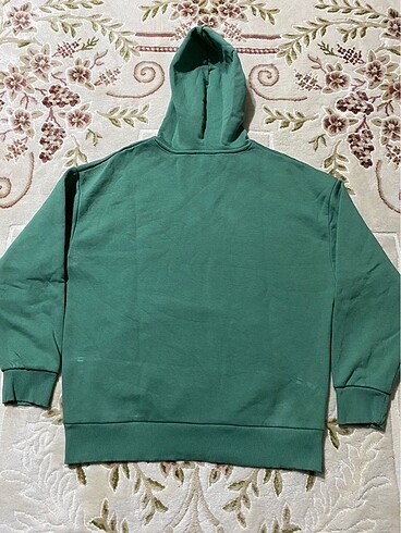 s Beden Mavi Logo Baskılı Yeşil Sweatshirt