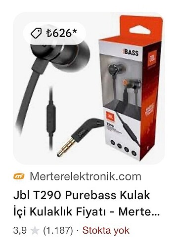 Jbl Kulak İçi Kablolu Kulaklık