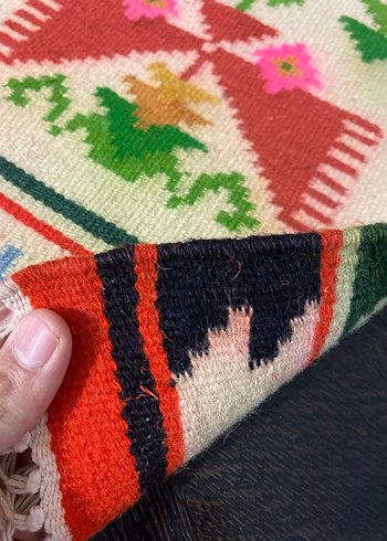 Türkmen Yün El Dokuması Kilim - Görsel 5