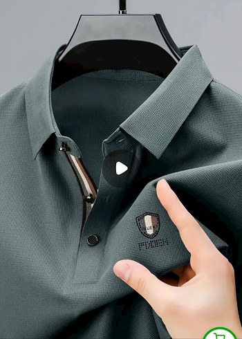 Temu Yeşil Polo Yaka Tişört Mükemmel - Görsel 3