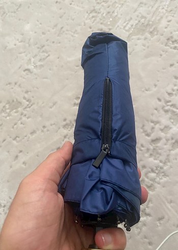 Lacivert Ahşap Saplı Şemsiye - Görsel 6