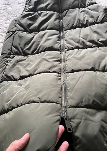 H&M KAPÜŞONLU HAKİ POFUDUK YELEK - Görsel 5