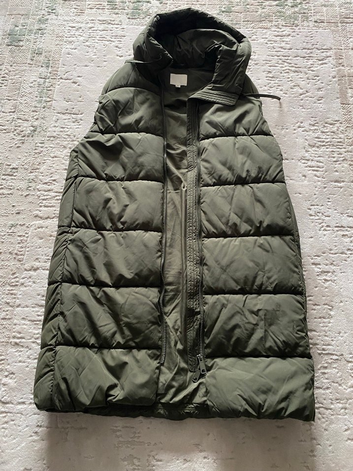 H&M KAPÜŞONLU HAKİ POFUDUK YELEK - Görsel 2