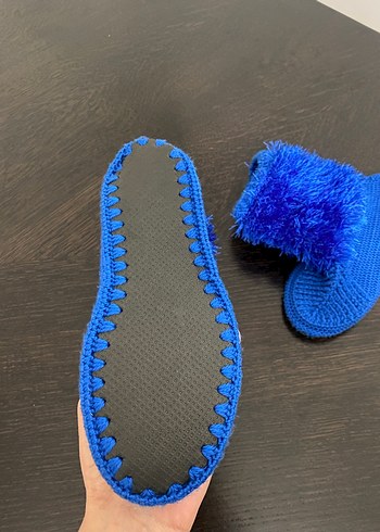 El Yapımı Mavi Kışlık Patik - Görsel 4