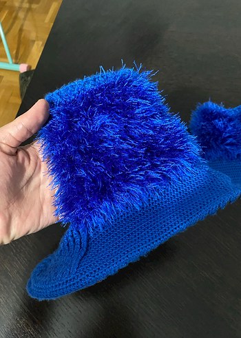 El Yapımı Mavi Kışlık Patik - Görsel 5