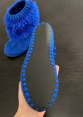 El Yapımı Mavi Kışlık Patik - Görsel 3
