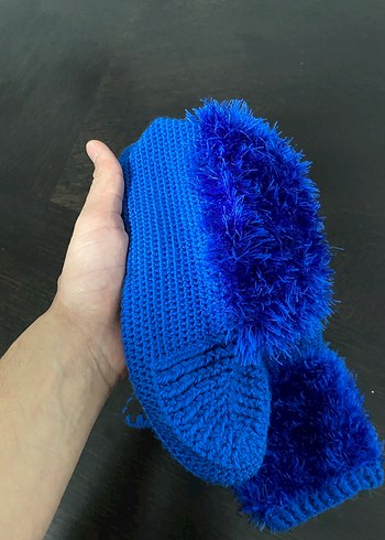 El Yapımı Mavi Kışlık Patik - Görsel 8