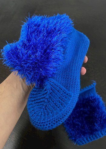 El Yapımı Mavi Kışlık Patik - Görsel 7