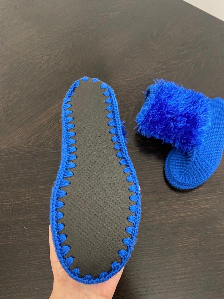 El Yapımı Mavi Kışlık Patik - Görsel 4
