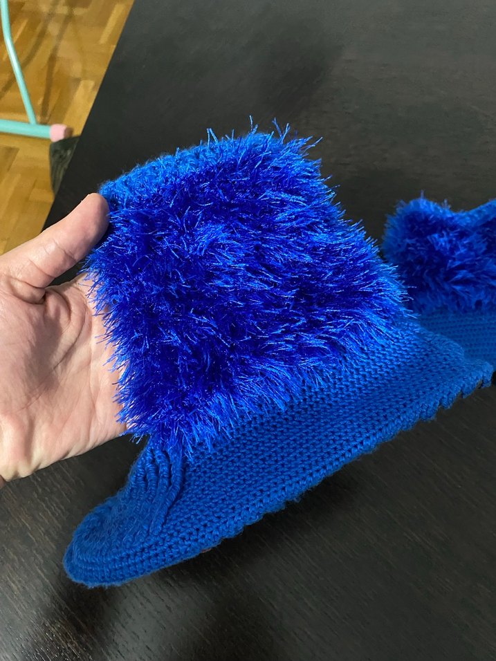 El Yapımı Mavi Kışlık Patik - Görsel 5