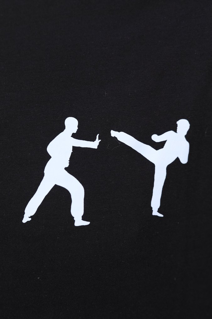 Minimalist Karate Martial Arts Baskılı Siyah Tişört  - Görsel 3