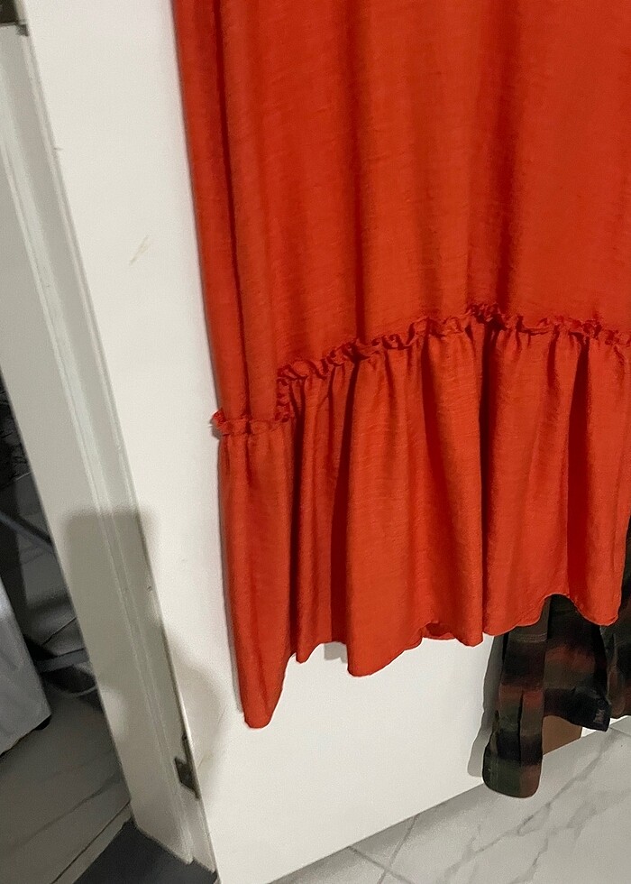 Turuncu tesettür elbise - Görsel 2