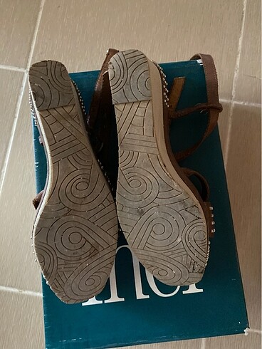 Dolgu topuk sandalet - Görsel 5