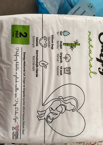 Sleepy Natural Organik Ultra Hassas Bebek Bezi Mini 2 - Görsel 3