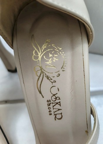 Bej Parlak Yılan Desenli Stiletto Topuklu Kadın Ayakkabı - Görsel 2