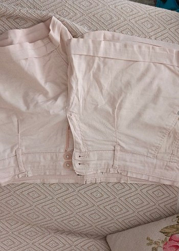 Bej Kadın Mini Şort Pamuk Kumaş - Görsel 5