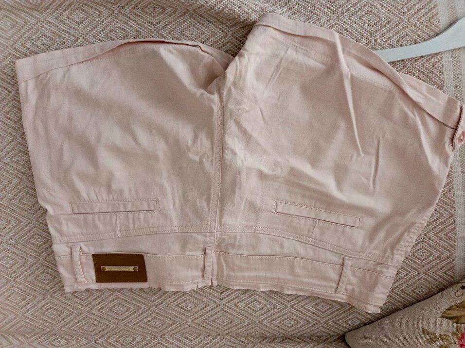 Bej Kadın Mini Şort Pamuk Kumaş - Görsel 2