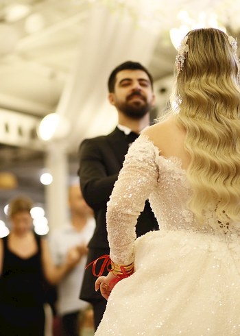 Gelinlik Işıltılı Straplez Prenses Gelinlik