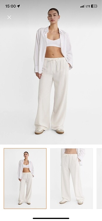 Stradivarius keten pantolon