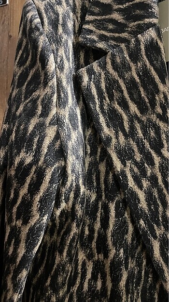 42 Beden kahverengi Renk Leopar desenli blazer ceket