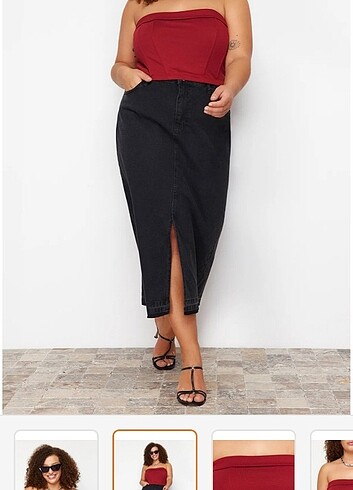 Trendyol & Milla Trendyol curve straplez bordo crop