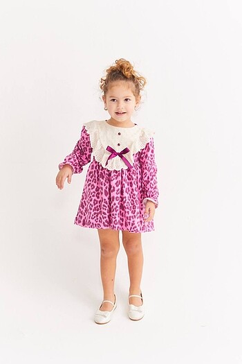 Leopar Pembe Elbise