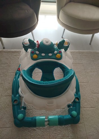 Prego Turkuaz Bebek Yürüteci Renkli Oyuncaklı