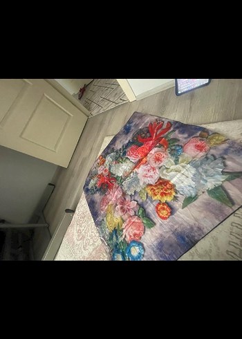 Çiçek Desenli Çok Renkli Bohem Kadın Şal