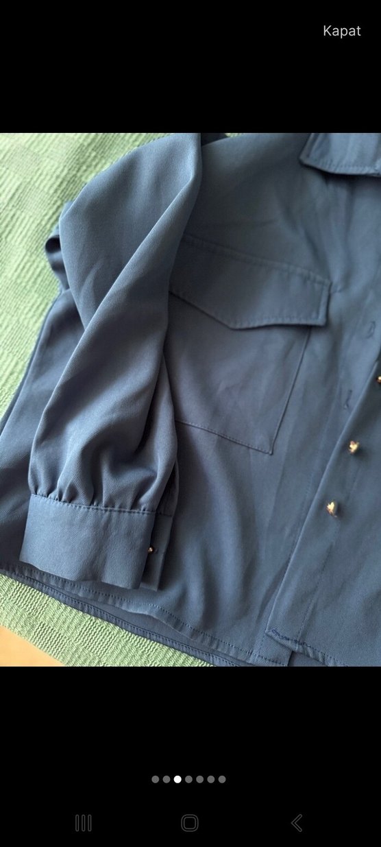 Düğmeli Lacivert Kadın etekli takım - Görsel 3