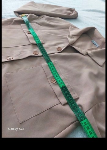 Bej Düğmeli Kadın Ofis Takım Elbise - Görsel 5