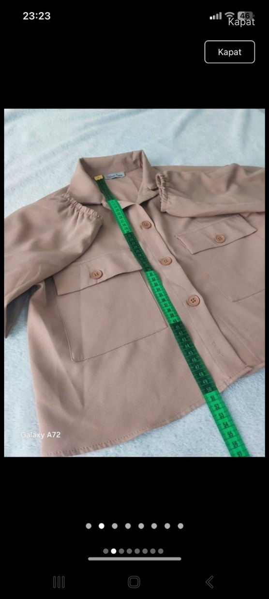 Bej Düğmeli Kadın Ofis Takım Elbise - Görsel 2