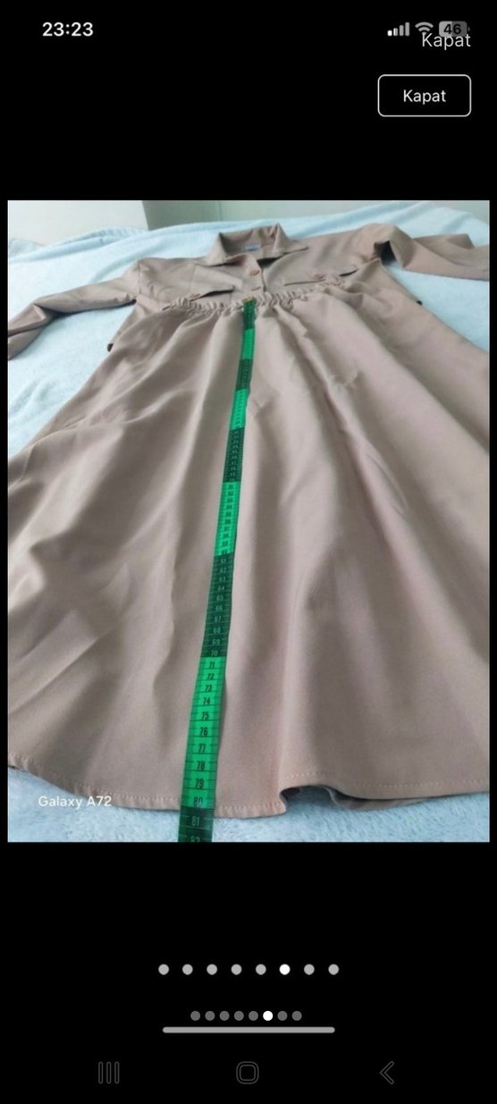 Bej Düğmeli Kadın Ofis Takım Elbise - Görsel 3