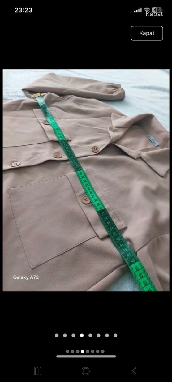 Bej Düğmeli Kadın Ofis Takım Elbise - Görsel 5