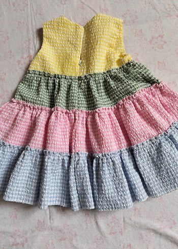 Kız Çocuk Çok Renkli Fırfırlı Elbise - Görsel 2