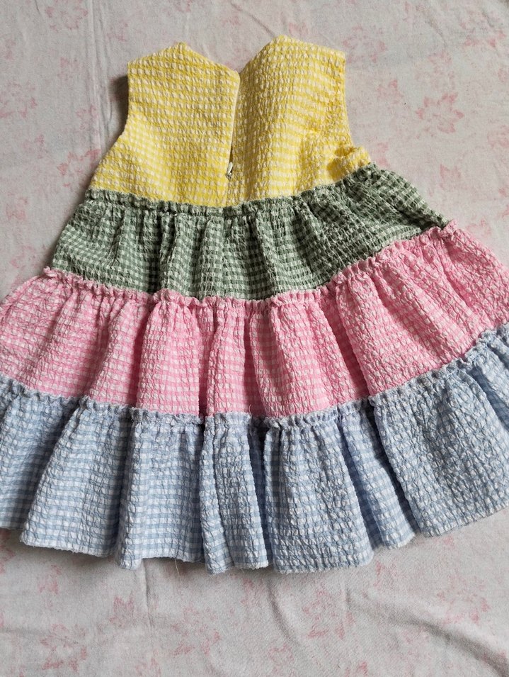 Kız Çocuk Çok Renkli Fırfırlı Elbise - Görsel 2