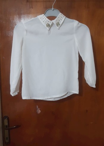 Düğmeli Beyaz  Gömlek - Görsel 2