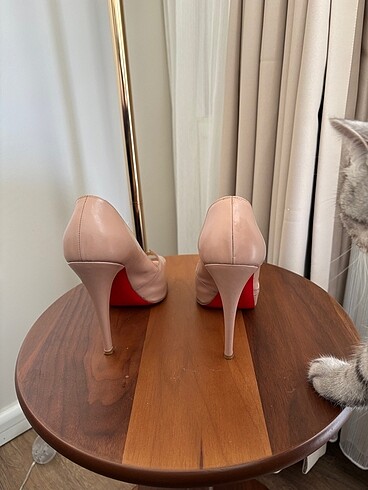 Christian Louboutin New Very Prive Nude Deri Topuklu Ayakkabı - Görsel 8