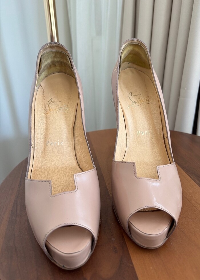 Christian Louboutin New Very Prive Nude Deri Topuklu Ayakkabı - Görsel 5