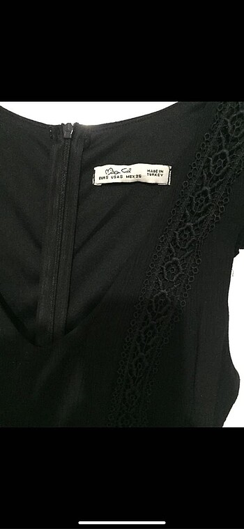 xs Beden Siyah dantel detaylı şık elbise