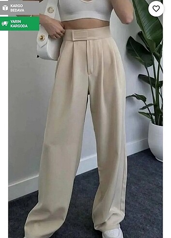 Zara Krem Rengi Kumaş Pantolon