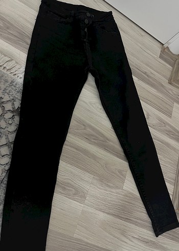 Siyah Kadın Midi Boy Regular Fit Goth Jean