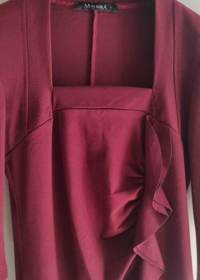 Bordo elbise - Görsel 2