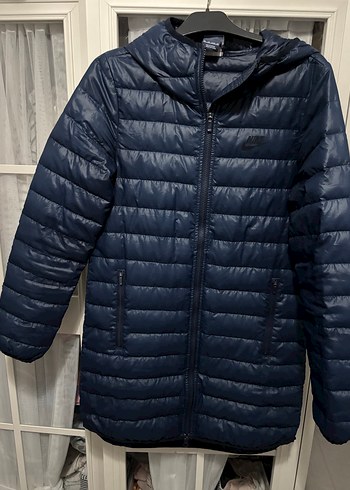 Kadın Lacivert Midi Kışlık Şişme nike Mont - Görsel 4