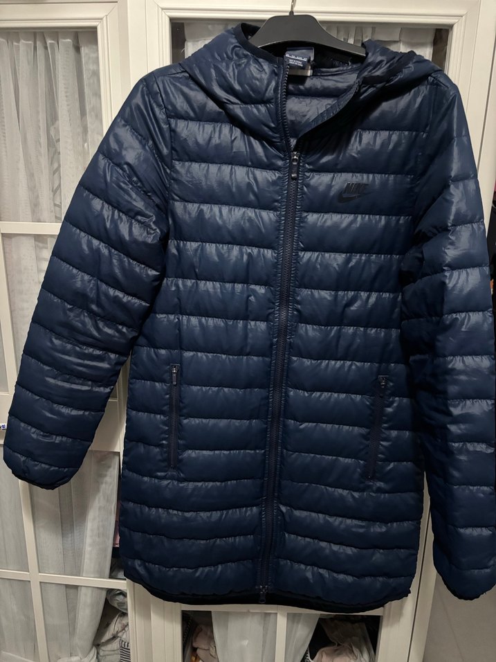 Kadın Lacivert Midi Kışlık Şişme nike Mont - Görsel 4