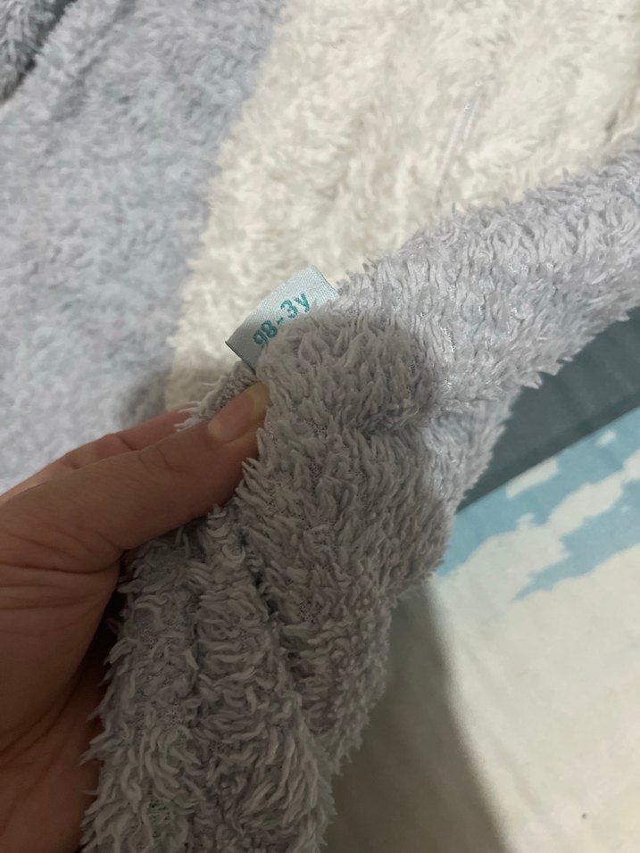 Gri Peluş Bebek Tulumu Kulaklı Kapüşon - Görsel 4