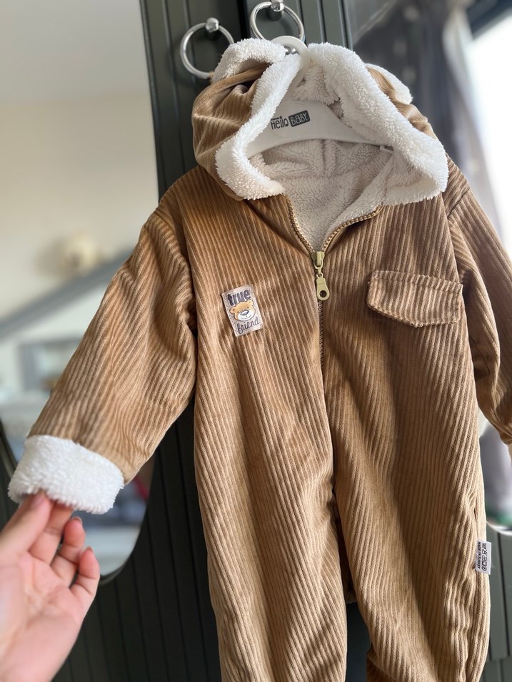 Kahverengi Kürklü Bebek tulum - Görsel 2