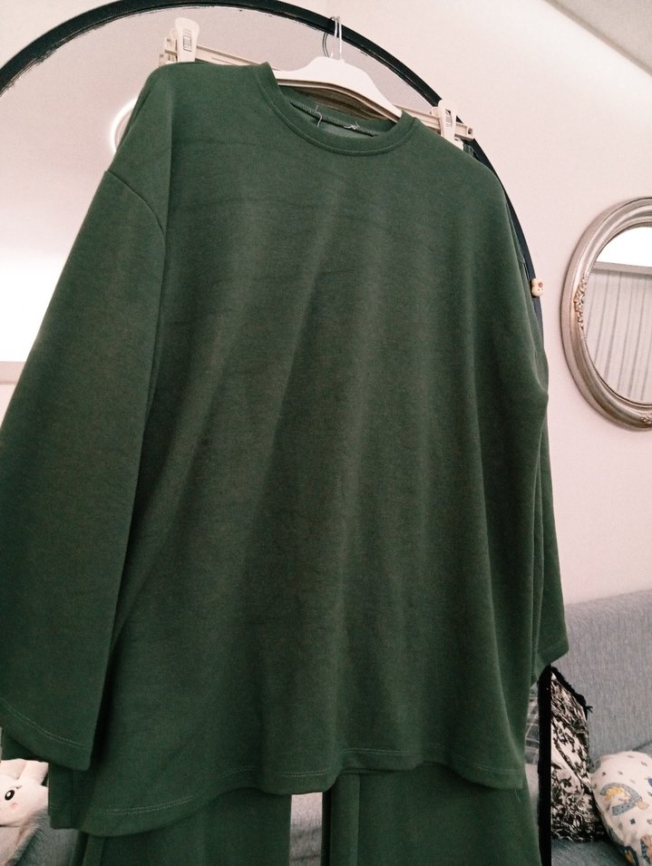 Kadın Yeşil Uzun Salaş Tunik - Görsel 3