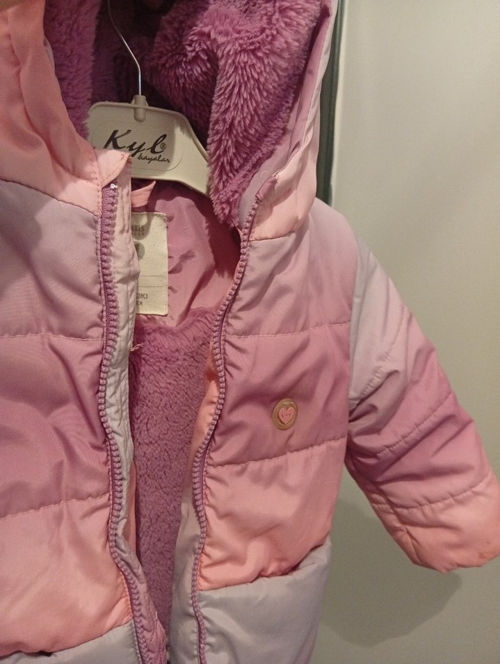 Kız Çocuk Pembe Düğmeli Ceket - Görsel 2